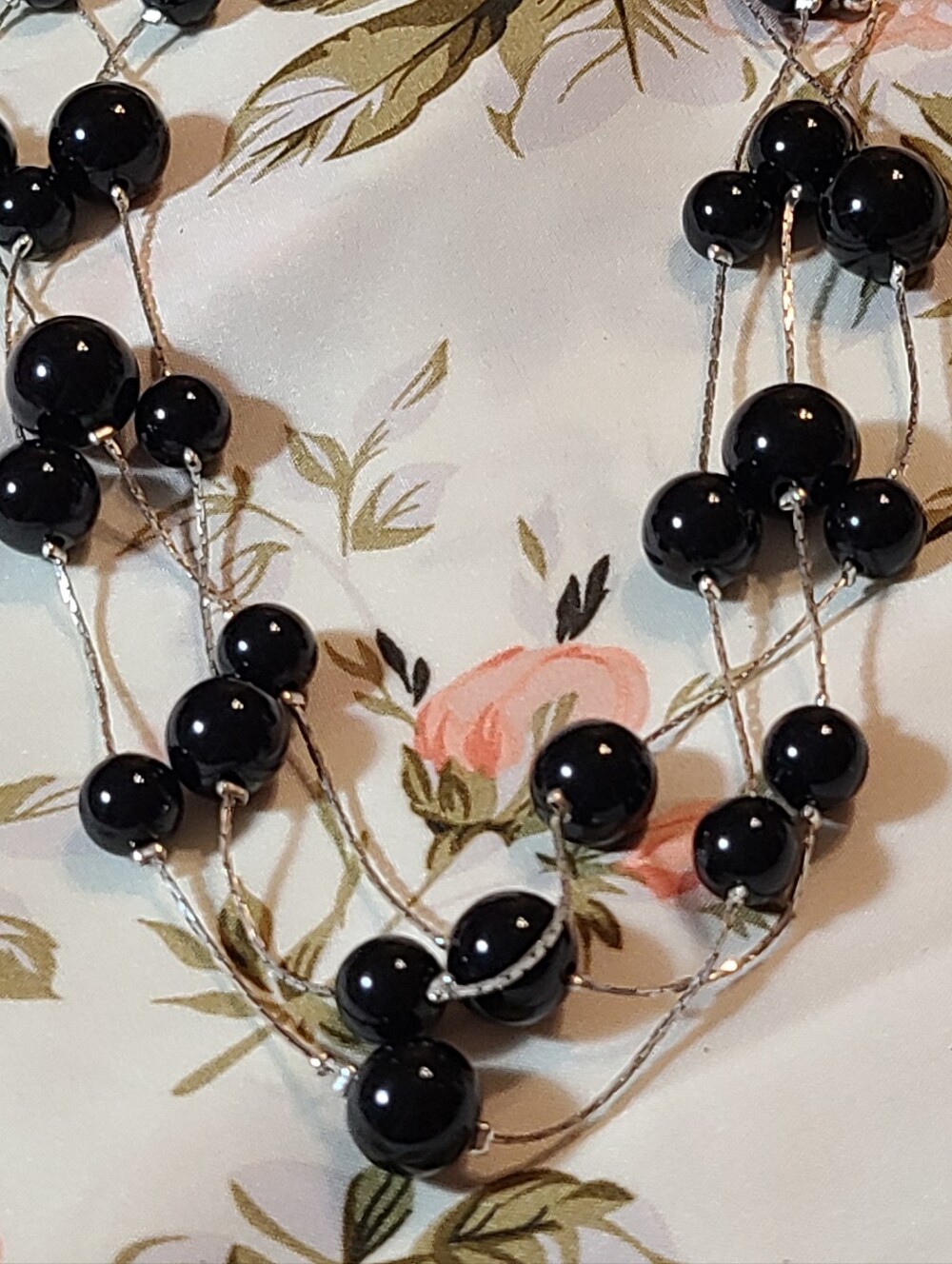 Black & Silver Beaded Necklace